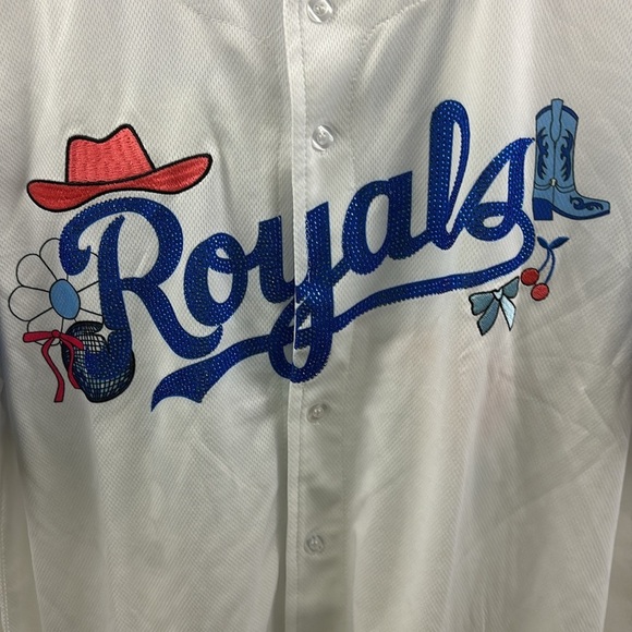 Kansas City Royals Ladies Night 2025 Women’s Size Medium Baseball Jersey Sequin - Picture 2 of 7
